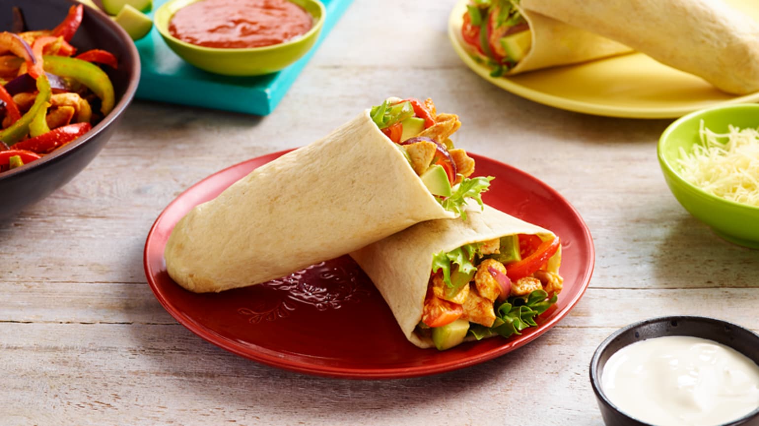 Chicken fajita tortilla pockets